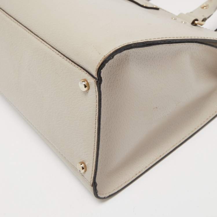 Pre Owned Kate Spade Off White Leather Wellesley Tote
