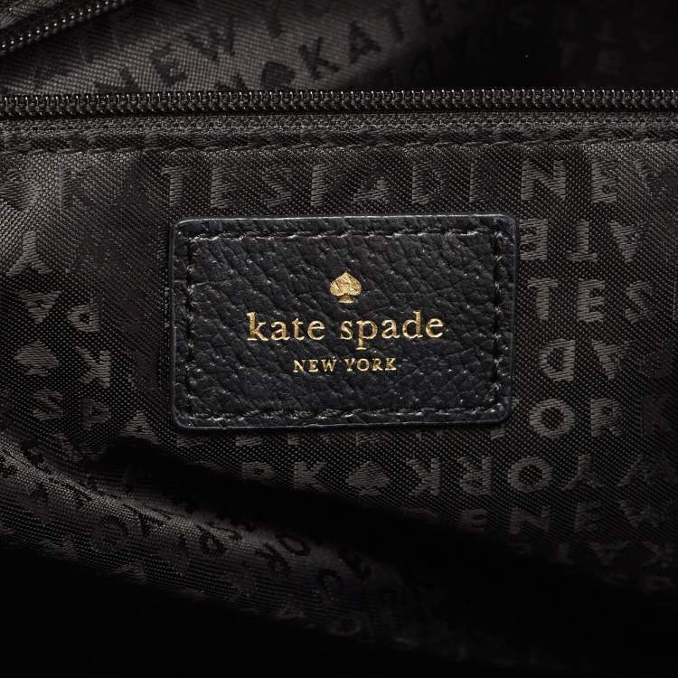 Pre Owned Kate Spade Black/White Leather Groove Street Carli Satchel
