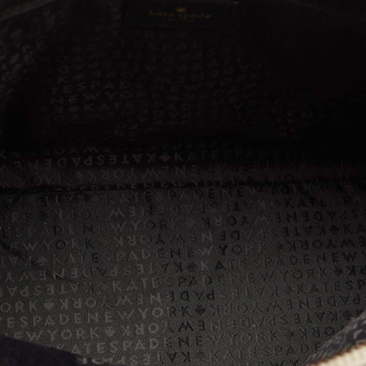 Pre Owned Kate Spade Black/White Leather Groove Street Carli Satchel