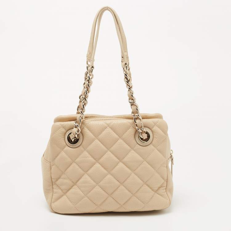 Pre Owned Kate Spade Beige Quilted Leather Elizabeth Satchel