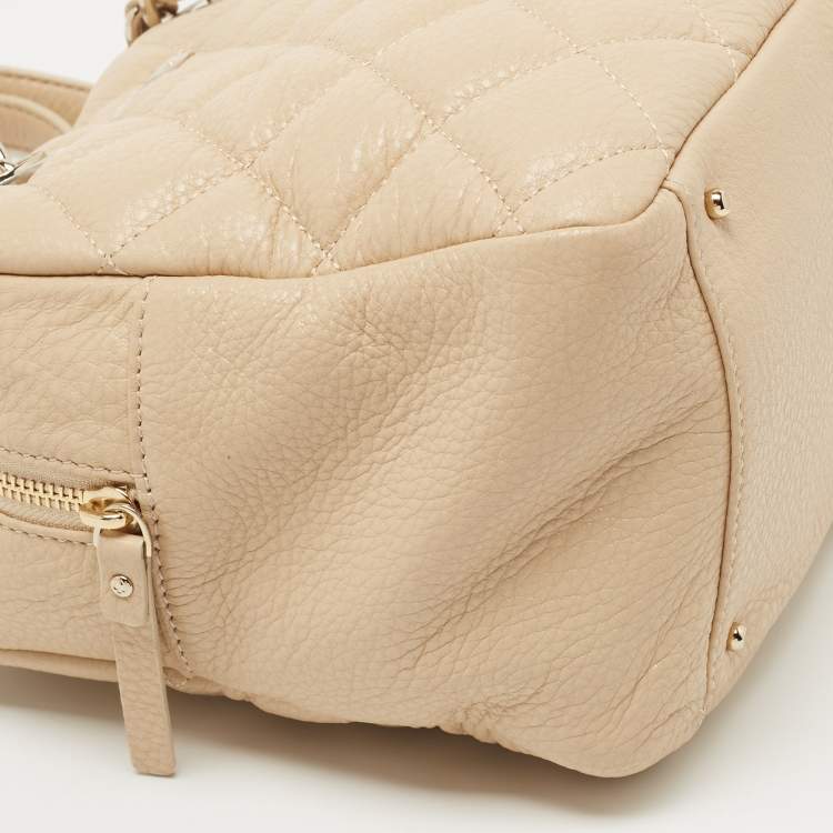 Pre Owned Kate Spade Beige Quilted Leather Elizabeth Satchel