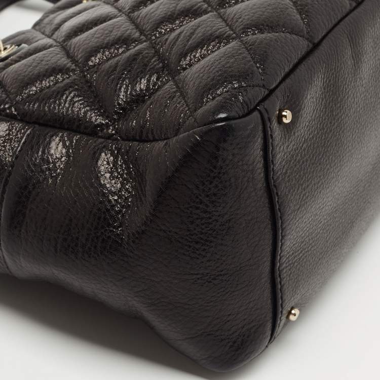 Pre Owned Kate Spade Black Quilted Shimmer Leather Elizabeth Shoulder Bag