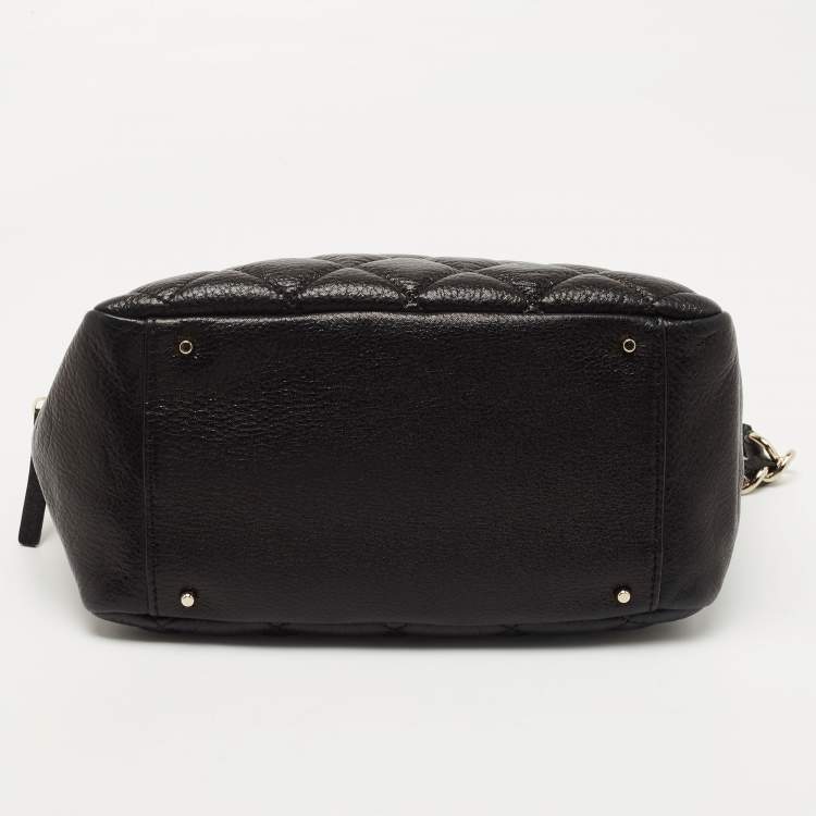 Pre Owned Kate Spade Black Quilted Shimmer Leather Elizabeth Shoulder Bag
