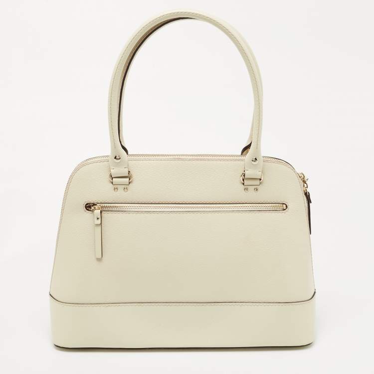 Pre Owned Kate Spade Off White Leather Wellesley Rachelle Satchel