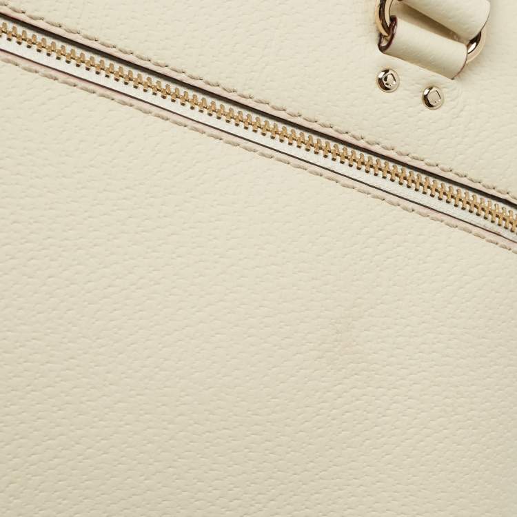 Pre Owned Kate Spade Off White Leather Wellesley Rachelle Satchel