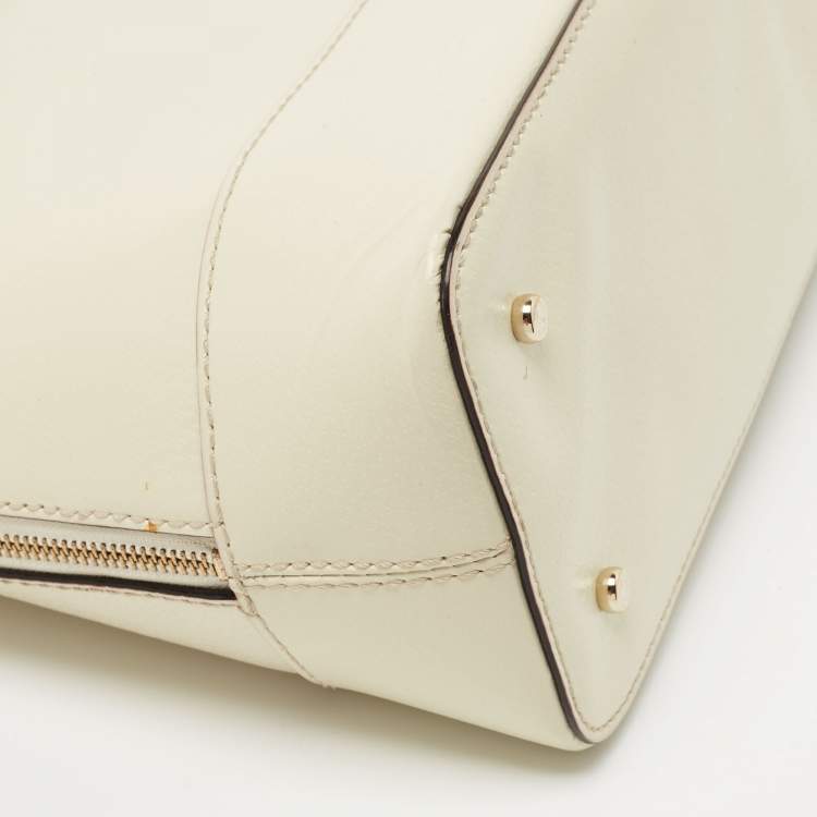 Pre Owned Kate Spade Off White Leather Wellesley Rachelle Satchel
