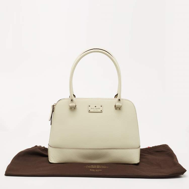 Pre Owned Kate Spade Off White Leather Wellesley Rachelle Satchel