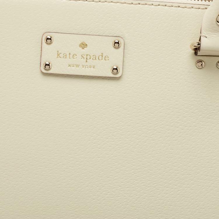 Pre Owned Kate Spade Off White Leather Wellesley Rachelle Satchel