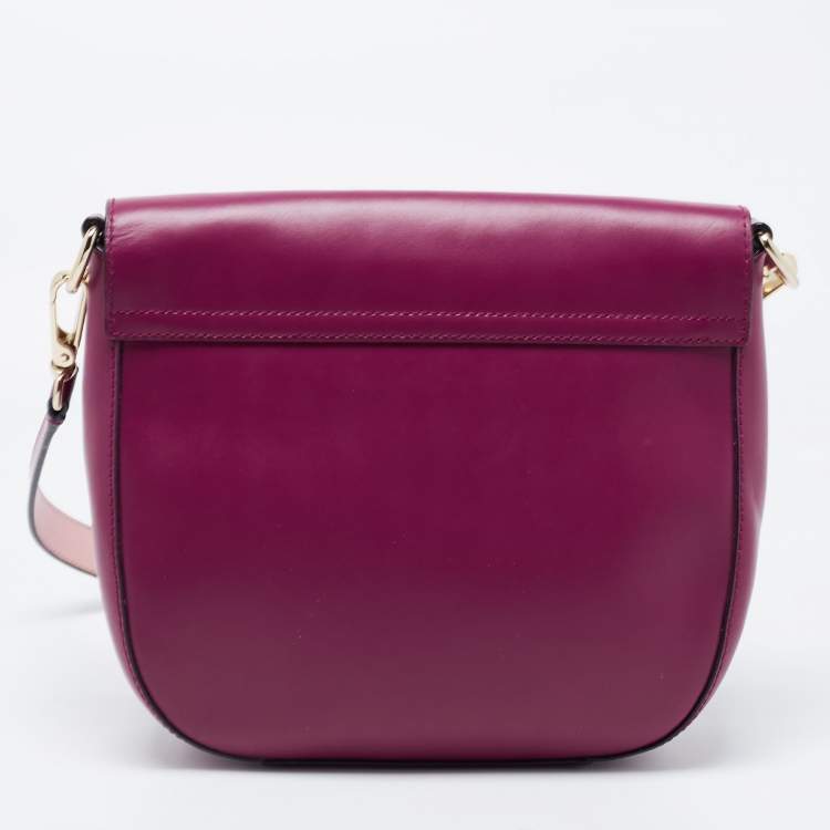 Pre Owned Kate Spade Burgundy Leather Doreen New Bond Street Crossbody Bag