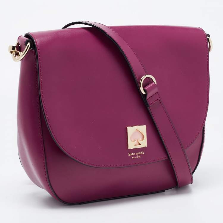 Pre Owned Kate Spade Burgundy Leather Doreen New Bond Street Crossbody Bag