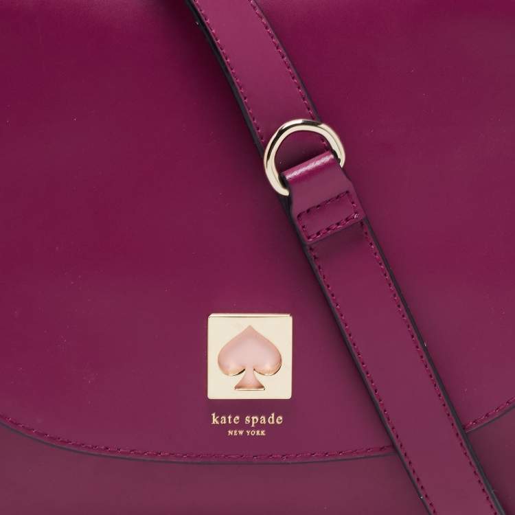 Pre Owned Kate Spade Burgundy Leather Doreen New Bond Street Crossbody Bag