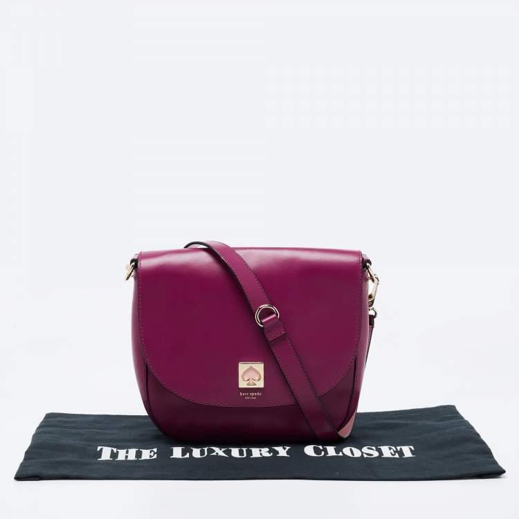 Pre Owned Kate Spade Burgundy Leather Doreen New Bond Street Crossbody Bag