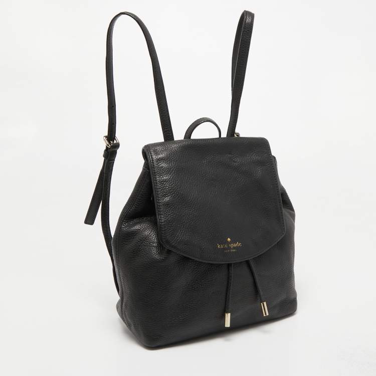 Pre Owned Kate Spade Black Leather Small Breezy Backpack