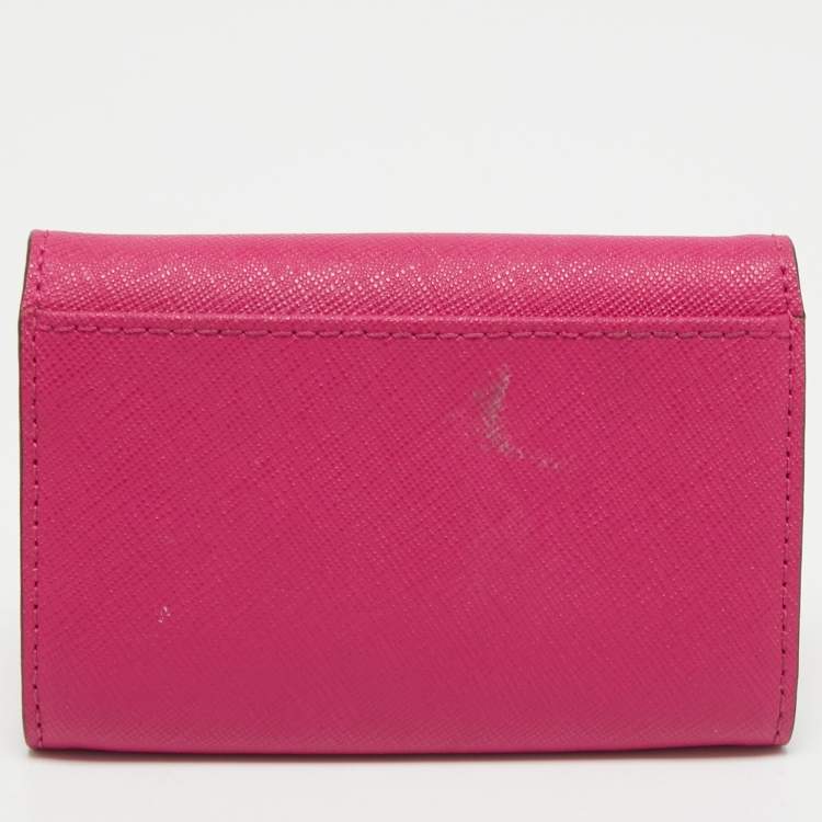 Pre Owned Kate Spade Fuchsia Leather Card Case