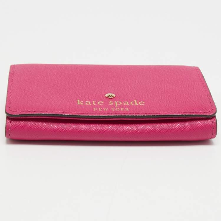 Pre Owned Kate Spade Fuchsia Leather Card Case