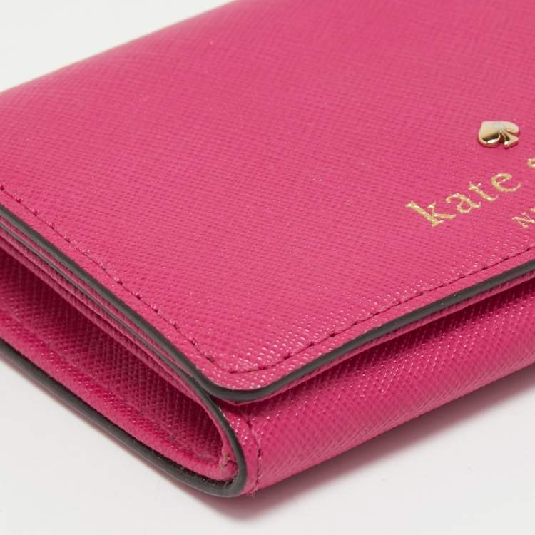 Pre Owned Kate Spade Fuchsia Leather Card Case