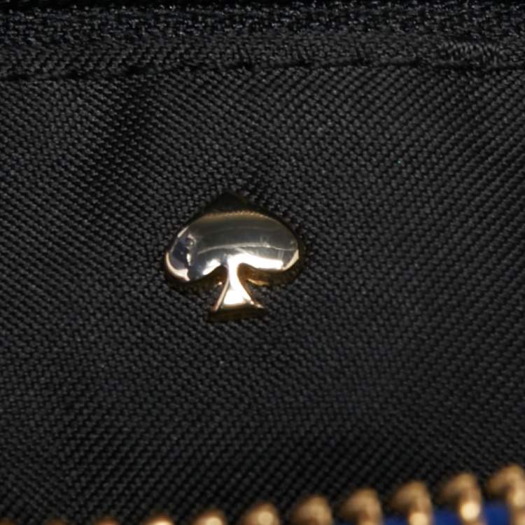 Pre Owned Kate Spade Blue Laser Cut Leather Satchel