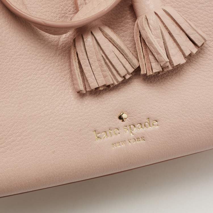Pre Owned Kate Spade Pink Leather Small Studded Hayes Street Sam Tote
