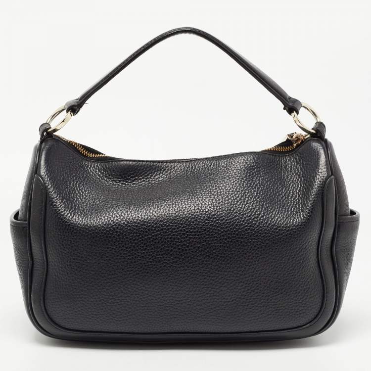 Pre Owned Kate Spade Black Leather Smoosh Crossbody Bag