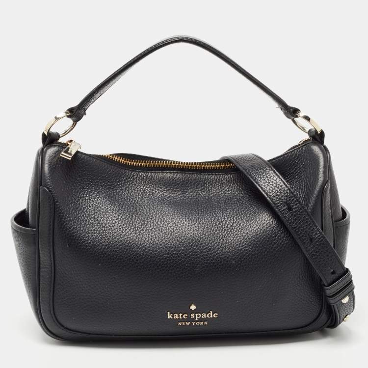 Pre Owned Kate Spade Black Leather Smoosh Crossbody Bag