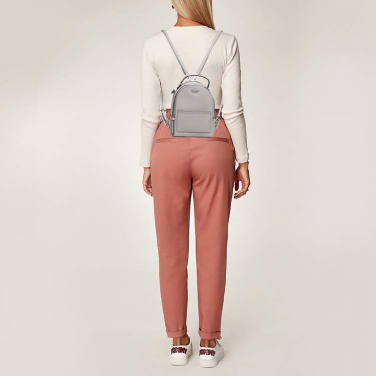 Pre Owned Kate Spade Grey Leather Mini Cameron Backpack