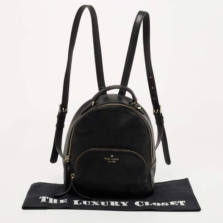 Pre Owned Kate Spade Black Leather Jackson Backpack