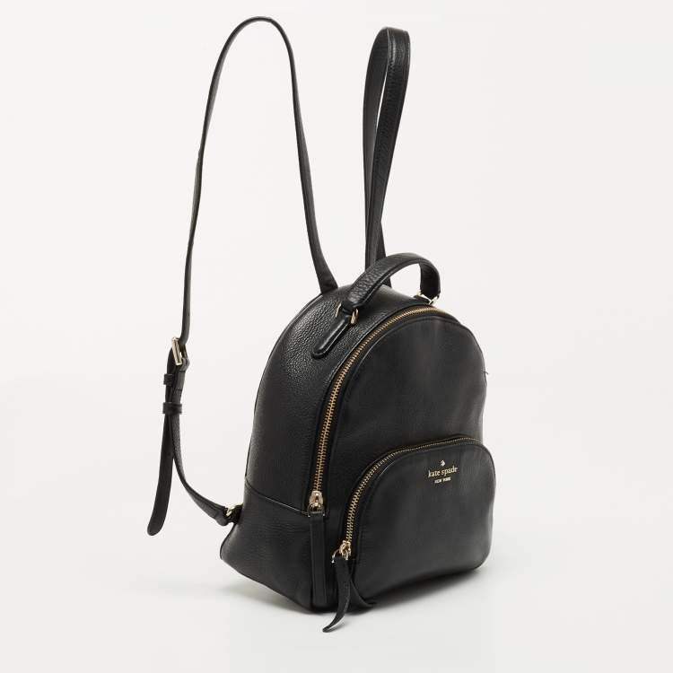 Pre Owned Kate Spade Black Leather Jackson Backpack