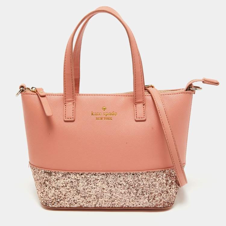 Kate Spade Pink Leather and Glitter Zip Tote Kate Spade | TLC