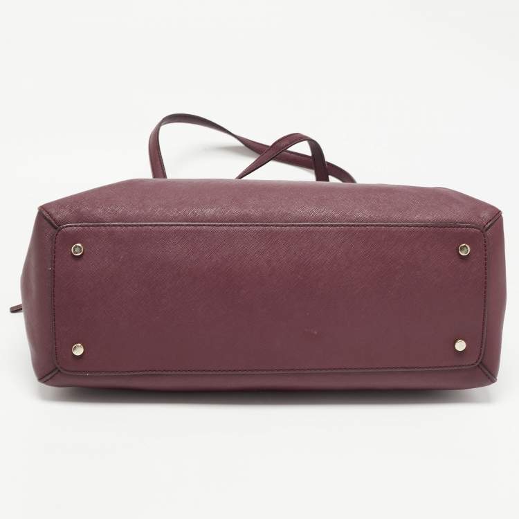 Pre Owned Kate Spade Burgundy Leather Cedar Street Elissa Satchel