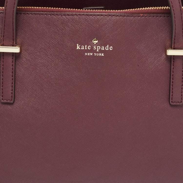 Pre Owned Kate Spade Burgundy Leather Cedar Street Elissa Satchel