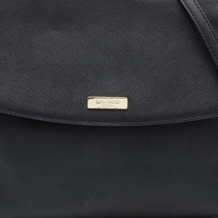 Pre Owned Kate Spade Black Leather Flap Top Handle Bag