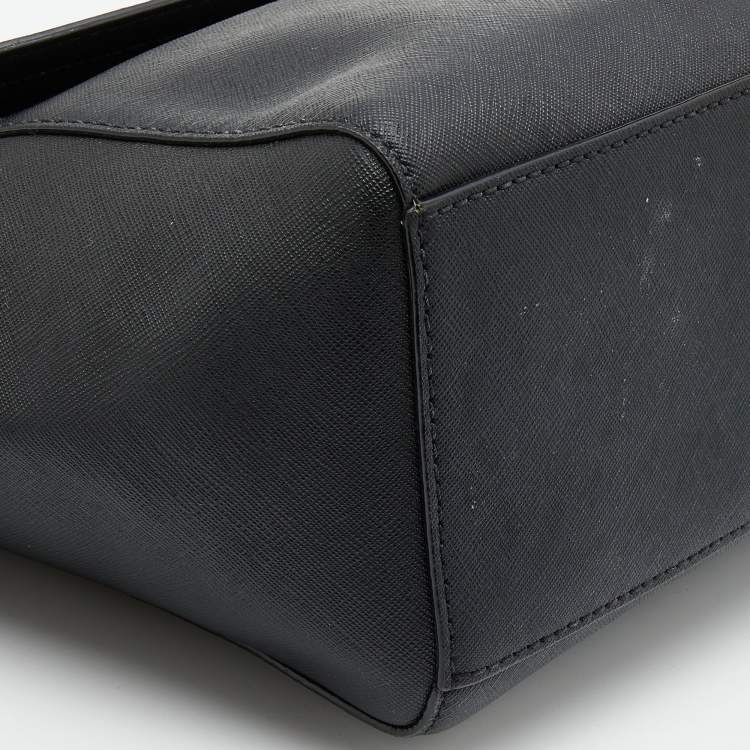 Pre Owned Kate Spade Black Leather Flap Top Handle Bag