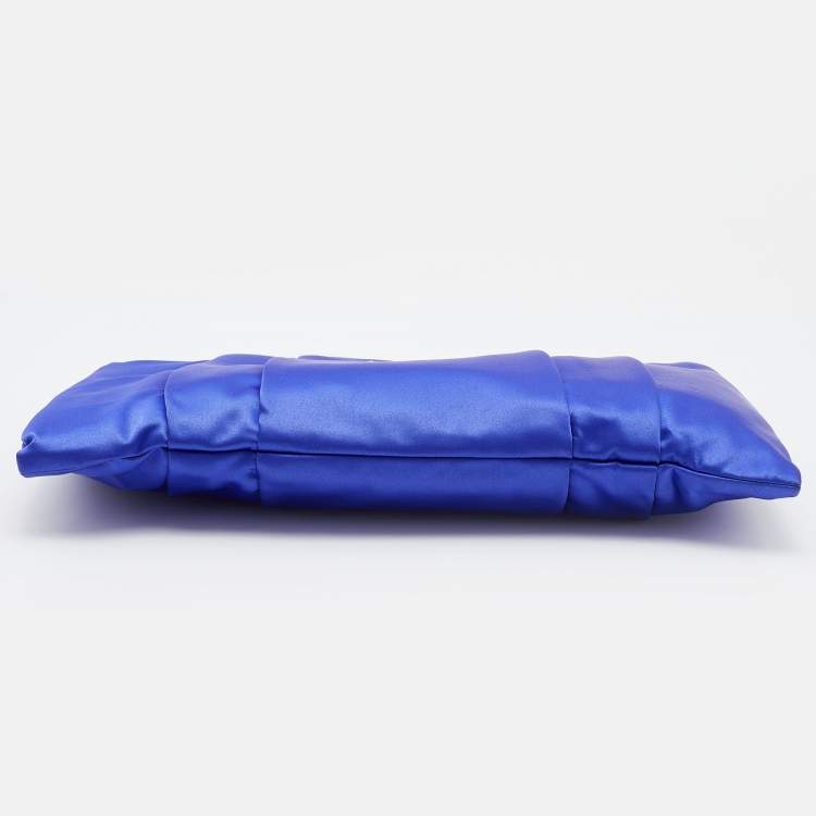 Pre Owned Kate Spade Blue Satin Belle Clutch