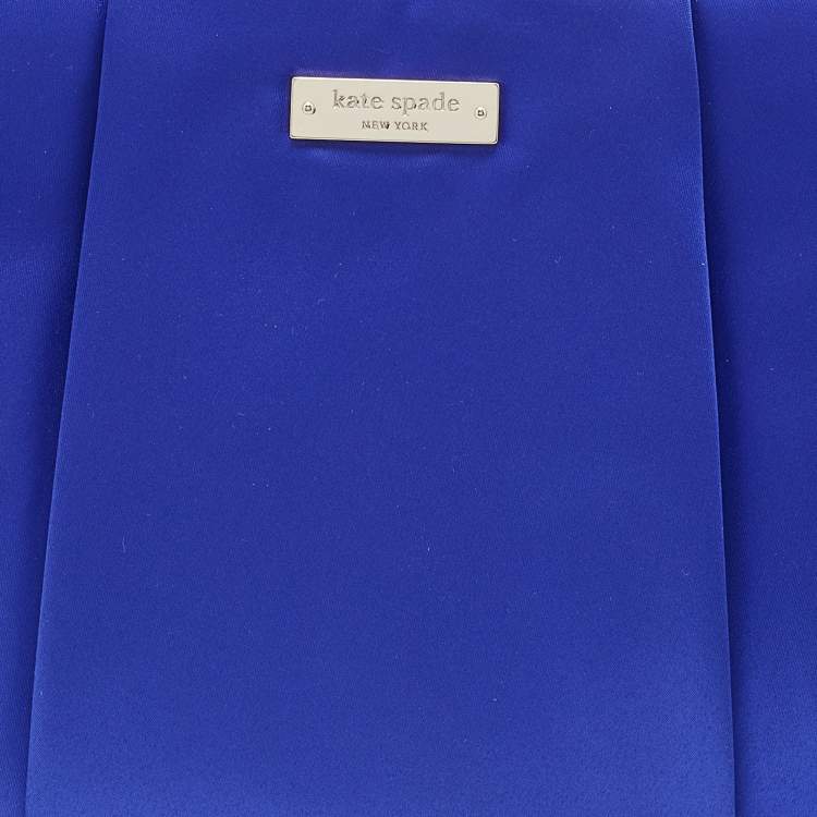 Pre Owned Kate Spade Blue Satin Belle Clutch