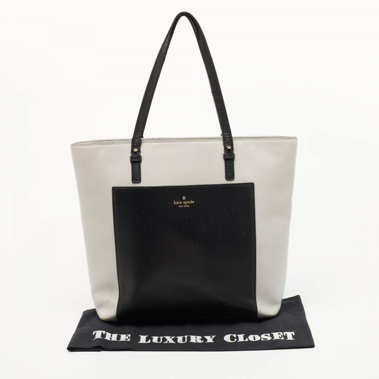 Pre Owned Kate Spade Grey/Black Leather Street Sadie Tote 
