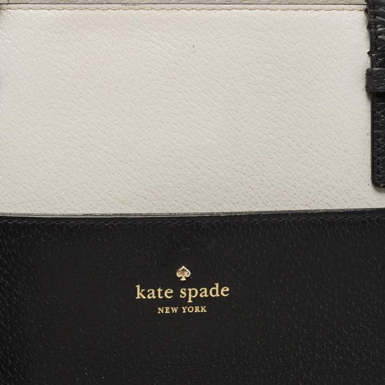 Pre Owned Kate Spade Grey/Black Leather Street Sadie Tote 