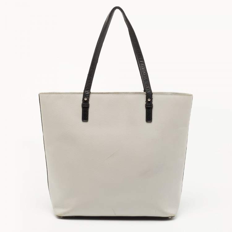 Pre Owned Kate Spade Grey/Black Leather Street Sadie Tote 