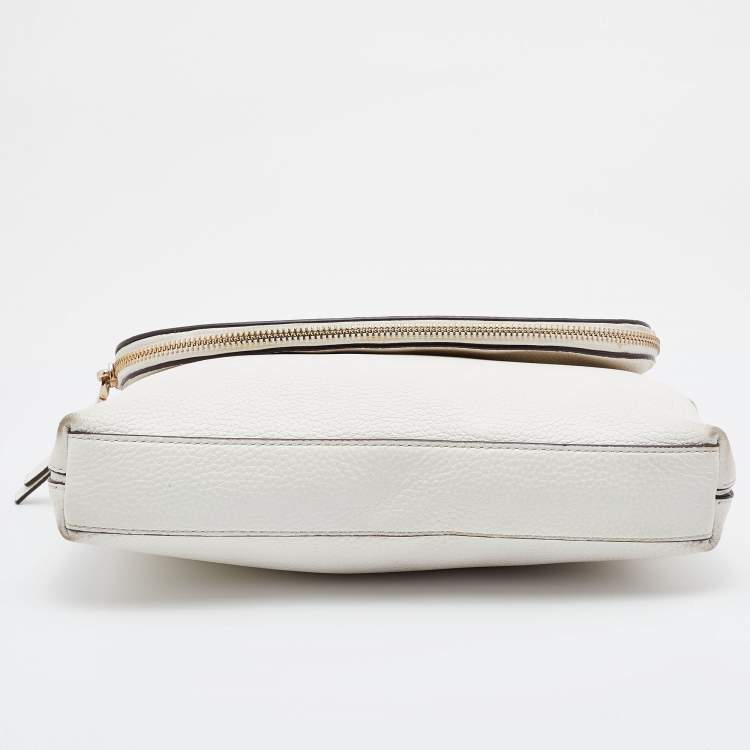 Pre Owned Kate Spade Off White Leather Polly Convertible Flap Crossbody Bag