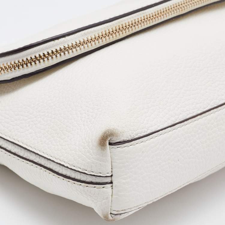 Pre Owned Kate Spade Off White Leather Polly Convertible Flap Crossbody Bag