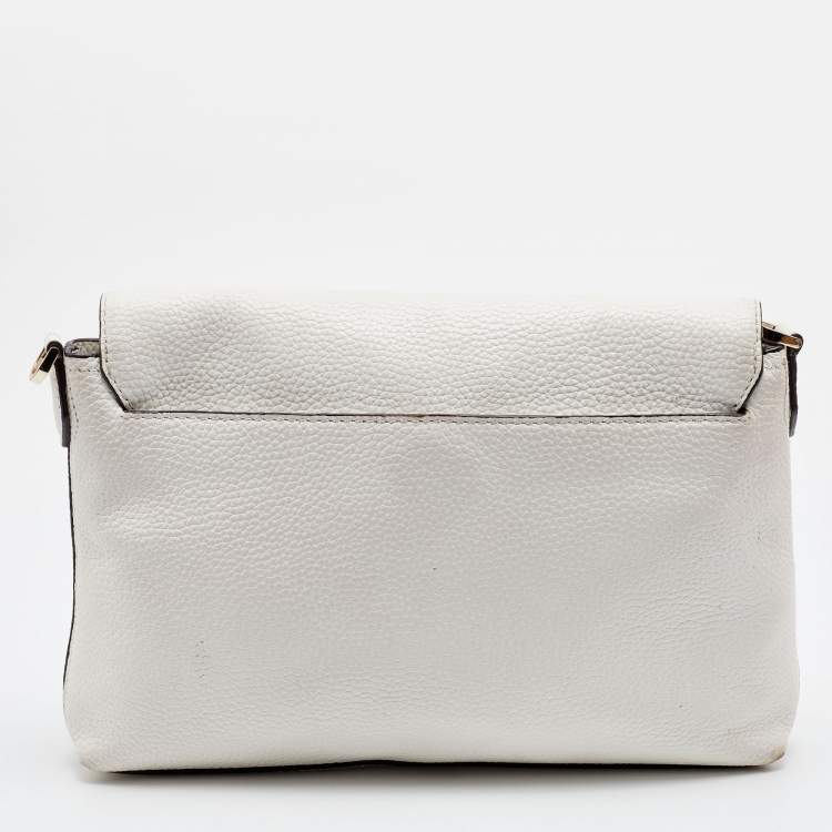 Pre Owned Kate Spade Off White Leather Polly Convertible Flap Crossbody Bag