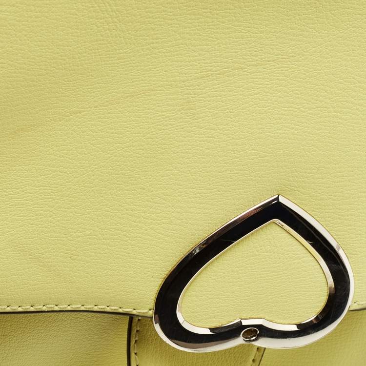 Pre Owned Kate Spade Yellow Leather Robyn Saddle Crossbody Bag