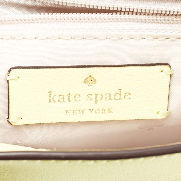 Pre Owned Kate Spade Yellow Leather Robyn Saddle Crossbody Bag