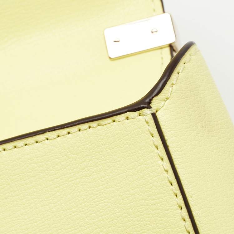 Pre Owned Kate Spade Yellow Leather Robyn Saddle Crossbody Bag