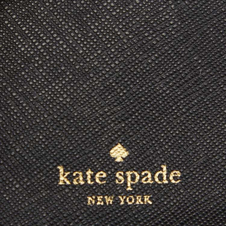 Pre Owned Kate Spade Black Leather Bifold Flap Wallet