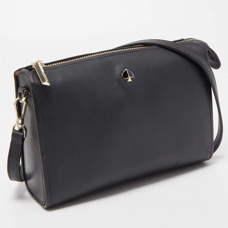 Pre Owned Kate Spade Black Leather Andi Crossbody Bag