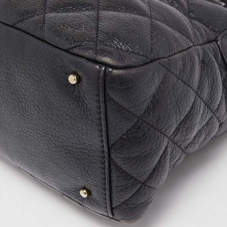 مملوكة مسبقًا Kate Spade Black Quilted Shimmer Leather Elizabeth Satchel