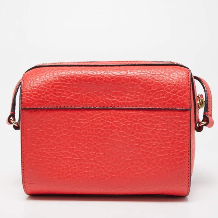 Pre Owned Kate Spade Red Perforated Leather Perri Lane Looloo Crossbody Bag