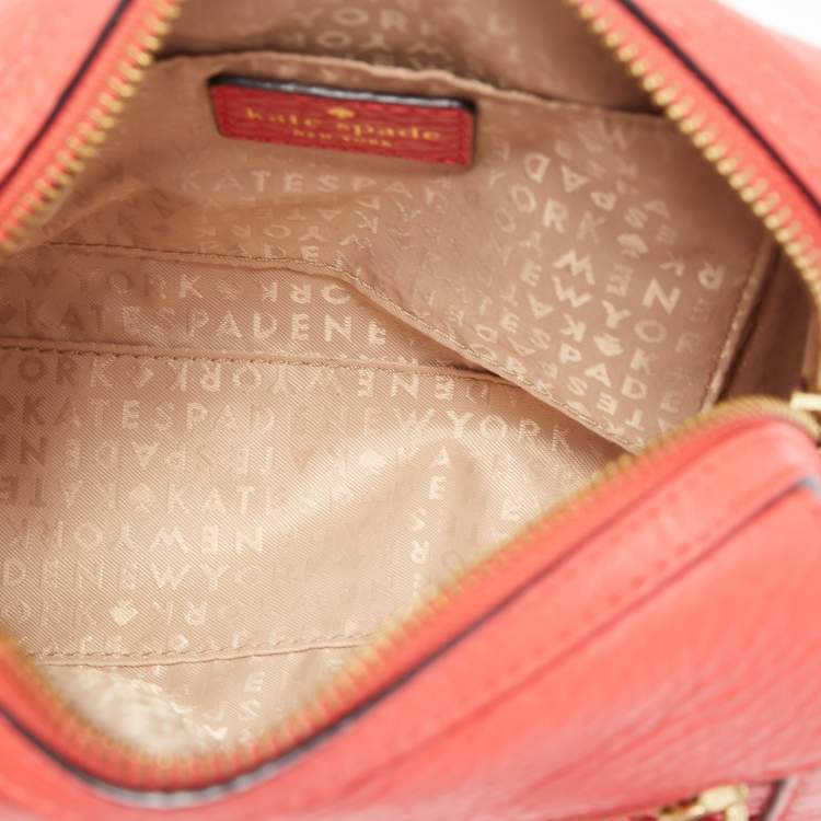 Pre Owned Kate Spade Red Perforated Leather Perri Lane Looloo Crossbody Bag