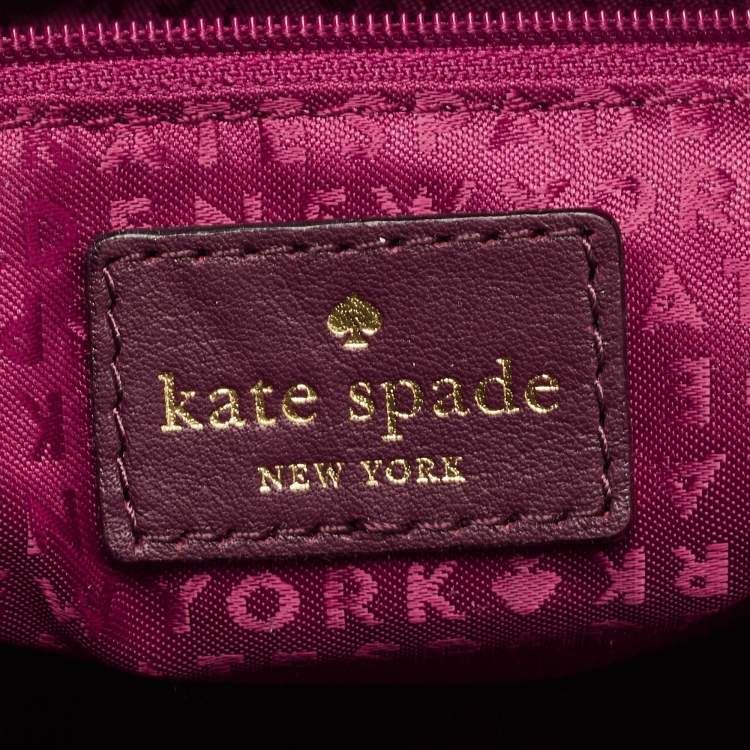 Pre Owned Kate Spade Plum Suede and Leather Laurel Way Lilah Top Handle Bag