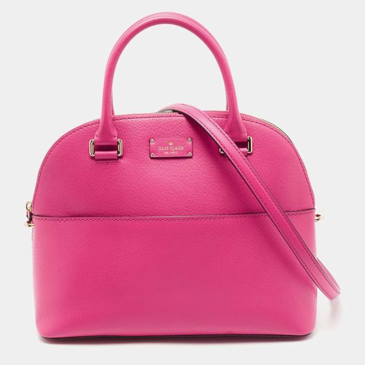 Pre Owned Kate Spade Pink Leather New York Groove Carli Satchel